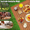 48 Inch x 24 Inch Rectangular Outdoor Eucalyptus Wood Bar Table for 4 People by LJGDeals