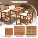 48 Inch x 24 Inch Rectangular Outdoor Eucalyptus Wood Bar Table for 4 People by LJGDeals