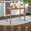 48 Inch x 24 Inch Rectangular Outdoor Eucalyptus Wood Bar Table for 4 People by LJGDeals