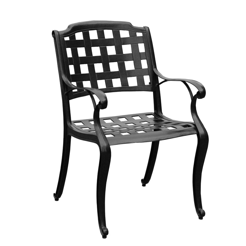 Aluminum 9pc Rectangular Patio Dining Set, Lazy Susans, Eight Chairs