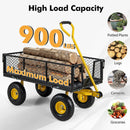 Utility Garden Wagon with 4 Removable Side Panels and 900/1200 LBS Load Capacity by LJGDeals
