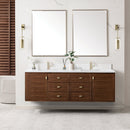James Martin Amberly 72" Dual Mount Double Bathroom Vanity, Mid-Century Walnut