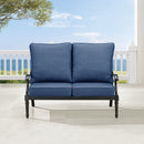 Black Aluminum Deep Seating Loveseat with Cushions