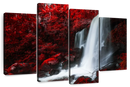 Red Autumn Waterfall Wall Art