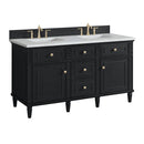 James Martin Lorelai 60" Double Bathroom Vanity, Black Onyx