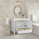 James Martin Myrrin 36" Single Bathroom Vanity, Bright White