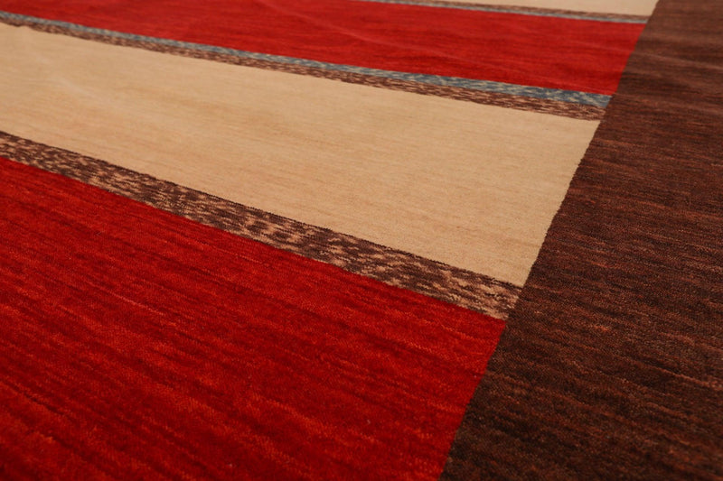 8'11" x 12' Hand Knotted Wool Oriental Area Rug Contemporary Brown