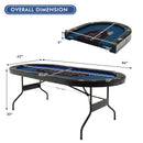 Foldable 10-Player Poker Table with LED Lights and USB Ports Ideal for Texas Casino by LJGDeals