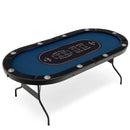 Foldable 10-Player Poker Table with LED Lights and USB Ports Ideal for Texas Casino by LJGDeals