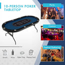Foldable 10-Player Poker Table with LED Lights and USB Ports Ideal for Texas Casino by LJGDeals