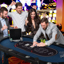 Foldable 10-Player Poker Table with LED Lights and USB Ports Ideal for Texas Casino by LJGDeals