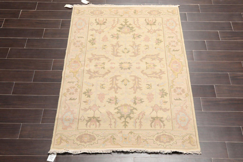 3'10" x 5'10" Hand Knotted 100% Wool Reversible Area Rug Dusty Green