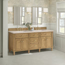 James Martin Lorelai 72" Double Bathroom Vanity, Light Natural Oak