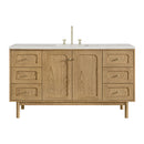 James Martin Laurent 60" Dual Mount Single Bathroom Vanity, Light Natural Oak