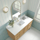 James Martin Laurent 60" Dual Mount Single Bathroom Vanity, Light Natural Oak