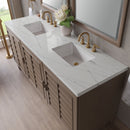 James Martin Portland 72" Double Bathroom Vanity, Whitewashed Walnut