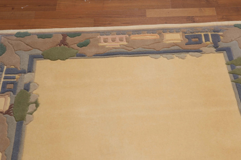 4' x 6' Handmade 100% wool Plus Pile area rug Vanilla