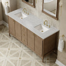 James Martin Kinnsden 72" Double Bathroom Vanity, Weathered Oak