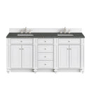 James Martin Bristol 72" Double Bathroom Vanity, Bright White