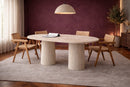 Zinaya Travertine Marble Dining Table - Custom Natural Stone Dining Room Furniture