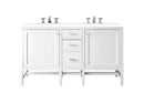 James Martin Addison 60" Double Bathroom Vanity, Glossy White