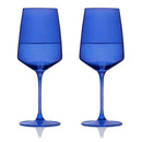 Reserve Nouveau Crystal Wine Glasses in Cobalt Set of 2 by Viski