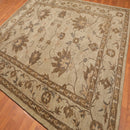 8x10 Moss, Tan Hand Knotted Wool Arts & Crafts Tibetan Area Rug