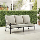 Black Aluminum Deep Seating Sofa with Cushions
