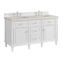 James Martin Lorelai 60" Double Bathroom Vanity, Bright White