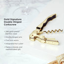 Crystal Bordeaux Glasses & Gold Corkscrew Gift Box Set by Viski