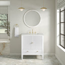 James Martin Myrrin 30" Single Bathroom Vanity, Bright White
