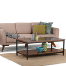 Skyler 48 Inch Wide Solid Mango Wood Coffee Table in Dark