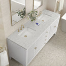 James Martin Myrrin 72" Double Bathroom Vanity, Bright White