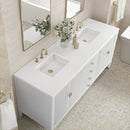 James Martin Myrrin 72" Double Bathroom Vanity, Bright White