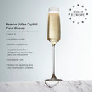 Reserve Julien Crystal Flute Glasses Set of 4 by Viski