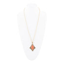 Valerie Orange Sponge Coral and Golden Pendant Necklace