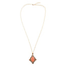 Valerie Orange Sponge Coral and Golden Pendant Necklace