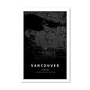 Vancouver Black Map Canvas