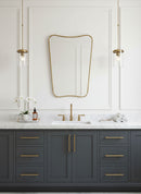 Curved Brass Mirror - Butterfly Frame Wall Mirror