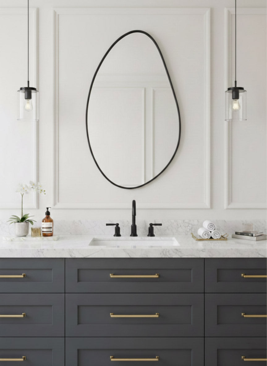 Black Asymmetrical Mirror - Aesthetic Wall Mirror, photo 3 of 11