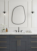 Black Framed Mirror, Asymmetrical Mirror, Irregular Brass Wall Mirror