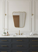 Antique Brass Mirror, Italian Wavy Brass Mirror