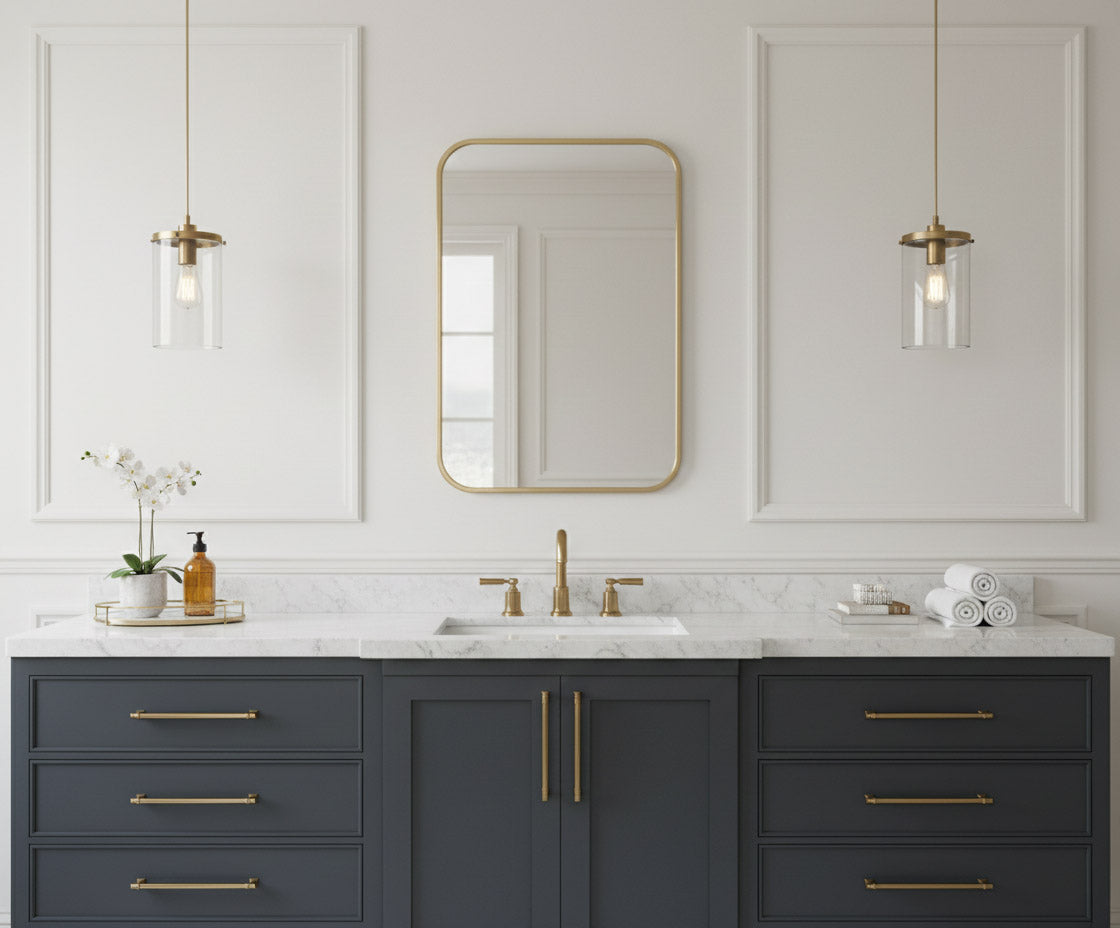 Brass Rectangle Mirror - Unlacquered Brass Mirror, photo 3 of 13