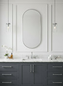 Silver Frame Capsule Mirror - Brass Wall Mirror