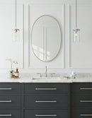 Silver Brass Oval Wall Mirror