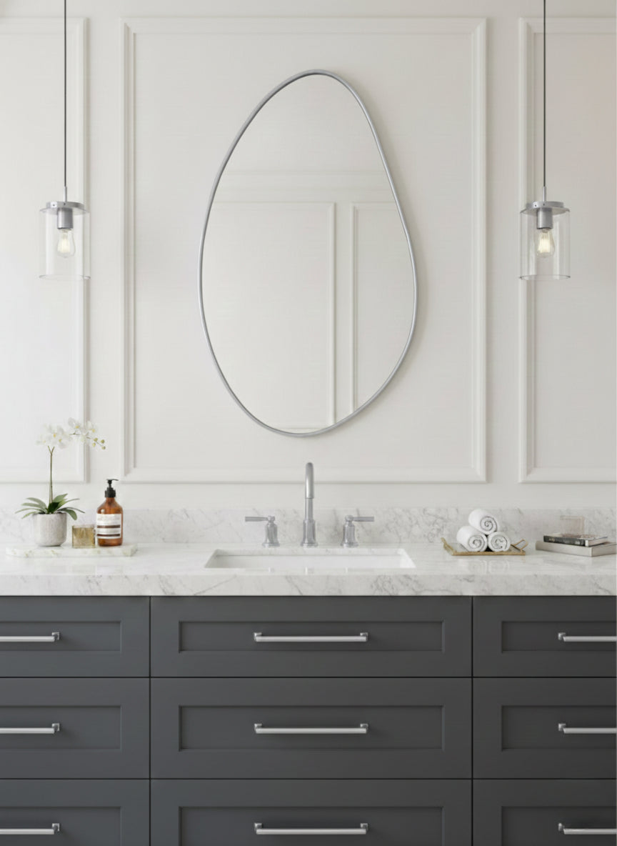 Asymmetrical Silver Wall Mirror