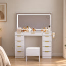 11-Drawer Makeup Vanity Desk with Gold Handles