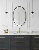 Black Brass Oval Mirror