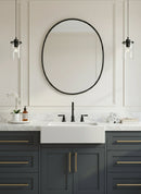 Black Brass Oval Mirror
