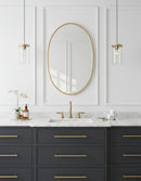 Brass Oval Wall Mirror - Handmade Antique Bathroom Mirror